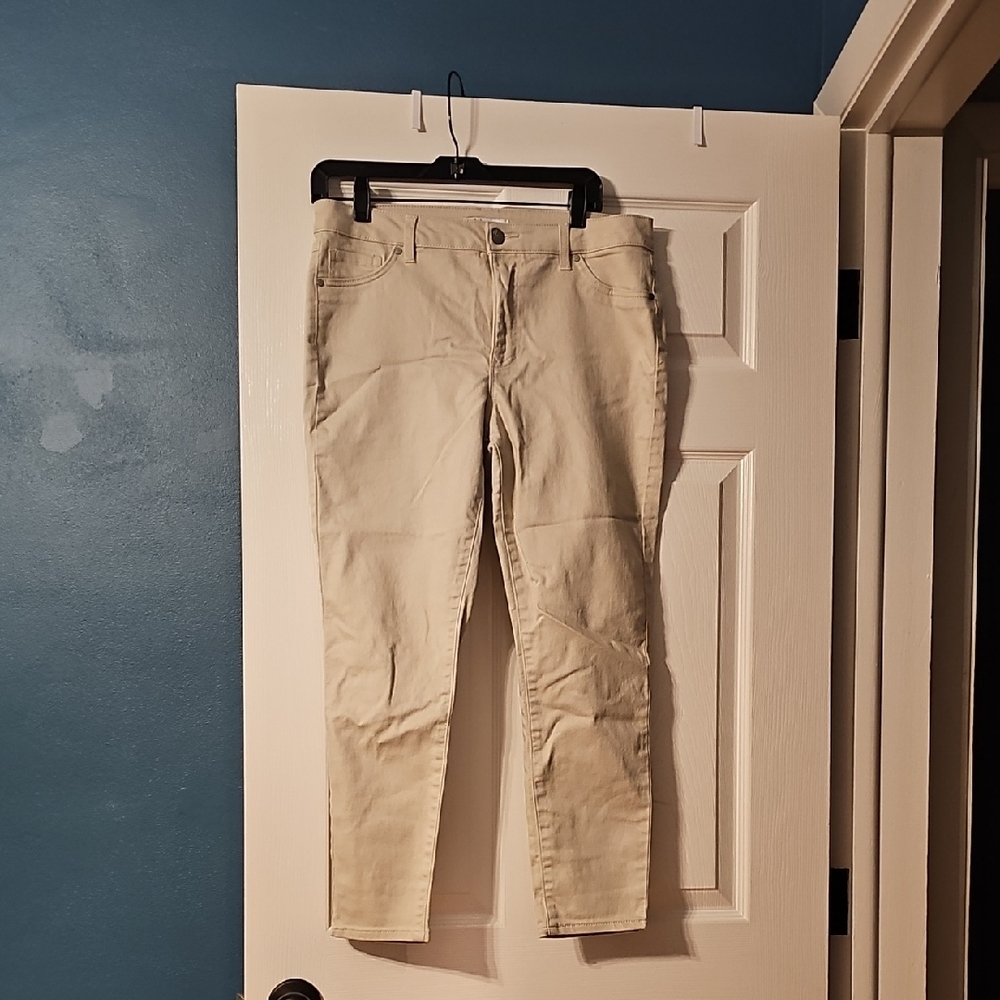 Beige Casual Pants